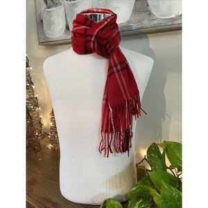 NWT Steve Madden Mid Weight Red White Plaid‎ Muffler Scarf